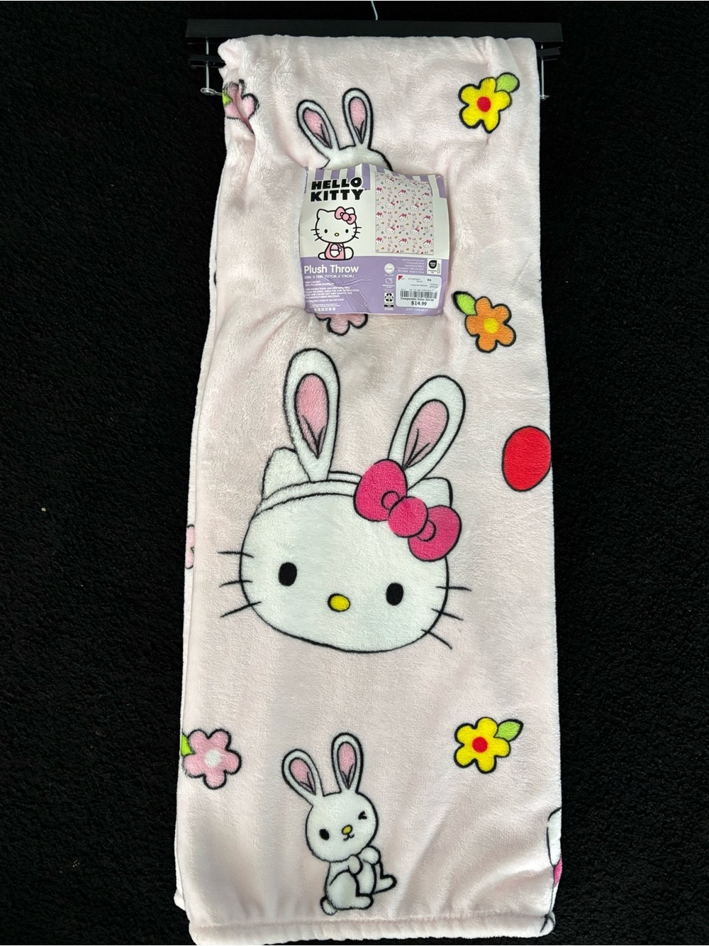 🎀 Hello Kitty Bunny Plush Throw Blanket – 50” x 70” 🐰💕